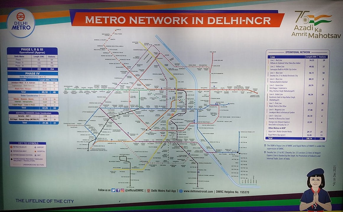 delhi metro tourist map