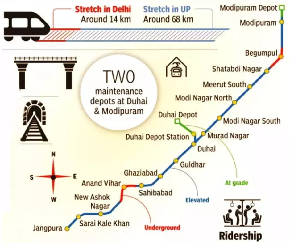 Delhi Merrut RRTS Map